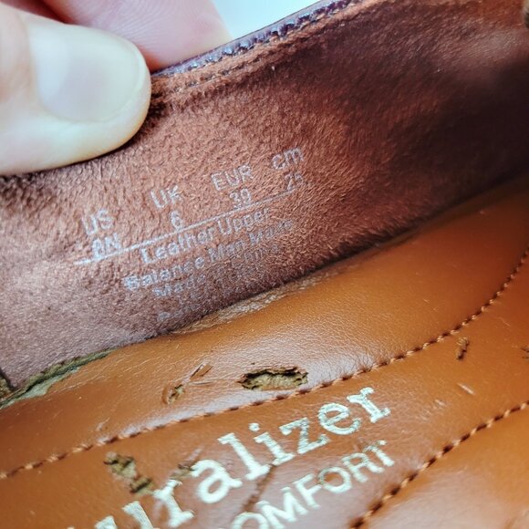 Naturalizer N5 COMFORT Sienna/Brown Lecture Two Tone Leather Sz 8M Slip on Shoe - Picture 6 of 9